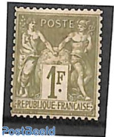 France 1876 1F, Type I, Stamp Out Of Set, Unused (hinged) - Unused Stamps