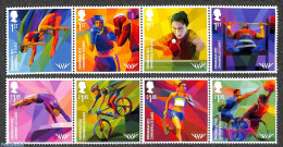 Great Britain 2022 Commonwealth Games 8v (2x[:::]), Mint NH, Health - Sport - Disabled Persons - Boxing - Cycling - Gy.. - Ongebruikt