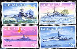 Gibraltar 1997 War Ships 4V, Mint NH, Transport - Ships And Boats - Bateaux
