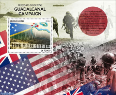 Sierra Leone 2022 80 Years Since The Guadalcanal Campaign, Mint NH, History - Flags - World War II - Guerre Mondiale (Seconde)