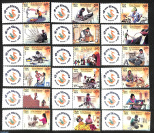 India 2023 My Stamp, Handicrafts 18v, Mint NH, Various - Textiles - Art - Handicrafts - Nuovi