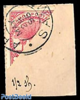 Samoa 1895 Divided 1sh Stamp On Piece Of Cover, Perf. 12:11.5, Used 28 May 1895, Used Or CTO - Samoa (Staat)