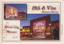 18th & Vine Historic District Kansas City  Missouri US. Gem Theater  Jazz Museum Music Lines With Musical Note CM 2 Sc - Kansas City – Missouri