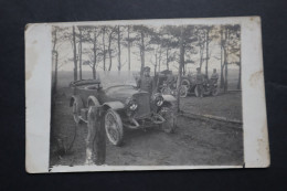 Carte Photo  WWI Automobiles Et Moto   1914 1915  Troupe Allemande - War, Military