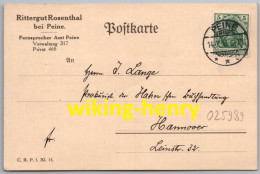 Peine - Rittergut Rosenthal - Postkarte 1916 - Peine