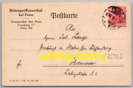 Peine - Rittergut Rosenthal - Postkarte 1918 - Peine