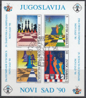 JUGOSLAWIEN  Block 39, Gestempelt, Schach-Olympiade, Novi Sad, 1990 - Blokken & Velletjes