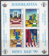 JUGOSLAWIEN  Block 39, Postfrisch **, Schach-Olympiade, Novi Sad, 1990 - Blokken & Velletjes