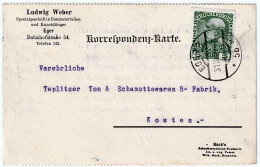 Company Correspondence Card L.Weber Specialty Store Building Materials & Artificial Fertilizers Seal EGER 31.08.1909 - Briefkaarten