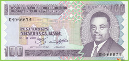 Voyo BURUNDI 100 Francs 2001 P37c B223c GH UNC - Burundi