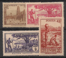 COTE D'IVOIRE - 1944 - N°YT. 171 à 174 - Série Complète - Neuf Luxe ** / MNH / Postfrisch - Unused Stamps