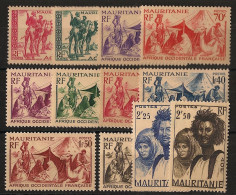 MAURITANIE - 1939-46 - N°YT. 105 à 115 - Série Complète Avec Le N°112A - Neuf Luxe ** / MNH / Postfrisch - Unused Stamps