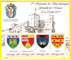 MONACO 2019 Historical Sites Of Hte Grimaldis Of Monaco New Sheet - Nuovi