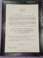 FLORIS  BARON DE ROEST D'ALKEMADE OEM DE MOSEMBROECK / BRUXELLES 1913 _ LEYSIN 1946 - Avvisi Di Necrologio