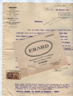 VP23.144 -1926 - Lettre & Dépliant Publicitaire - ERARD,Inventeur ..pour Le Piano & La Harpe à PARIS,LONDRES & BRUXELLES - 1900 – 1949