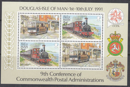 ISLE OF MAN  Block 16, Postfrisch **, 9. Konferenz Der Postverwaltungen Der Commonwealth-Staaten, Douglas, 1991 - Man (Eiland)