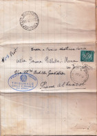 PALERMO  /  PIANA DEGLI ALBANESI - Piego Racc. _ Segnatasse Lire 50 Isolato - 1961-70: Storia Postale