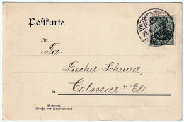 Postcard With Correspondence Between Fischer - Scheurer Colmar And G.A. Steinbach Wittgensdorf Seal 29.06.1911 - Cartoline