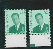 OBP 2551 - 50fr. Albert II - Plaatnummers 1 En 2 Postfris MNH - 1993-2013 König Albert II (MVTM)