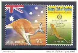 2002 AUSTRALIE  Timbre Personnalisé Rotary Sydney,  Kangourou, Lézard - Autres & Non Classés