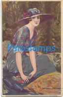 229908 ART ARTE SIGNED CORBELLA BEAUTY WOMAN WITH A HAT POSTAL POSTCARD - Other & Unclassified