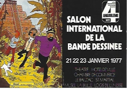 TINTIN   Carte Postale  Salon International De La Bande Dessinée Janvier 1977 - Comics