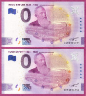 0-Euro XERS 02 2021 HUGO ERFURT 1834 - 1922 ERFINDER DER RAUHFASER SET NORMAL+ANNIVERSARY - Privatentwürfe