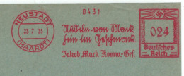 Francotyp "D" Neustadt Haardt Nudeln Von Mack Fein Im Geschmack 23.7.1935 - Machines à Affranchir (EMA)