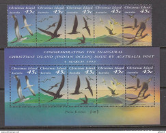 BIRDS 1993 Christmas Isl Mi 379-383 Bl 7 MNH (**) #Fauna1007 - Sonstige & Ohne Zuordnung