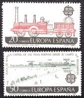 España Spain EUROPA CEPT 1988 Ferrocarril  Telegrafo   Mi 2828/29  Yv 2563/64  Edi 2949/50 Nuevo New MNH ** - 1988