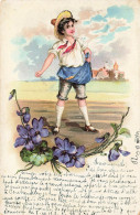 Illustration Illustrateur Jeune Homme Paysan Semant Ses Graines - 1900-1949