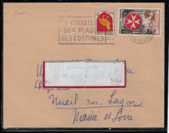 YT 1004  + 3F AUNIS FAG  QUIMPER 25/6/56  LE FINISTERE SES PLAGES ET COSTUMES - 1961-....