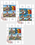 Romania 2024 - Colored Flowers - Three Mini Sheets M/S MNH - Neufs