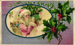 CPA - Babbo Natale, Père Noël, Santa Claus - Rilievo, Relief, Embossed, Gaufré - VG - B037 - Kerstman