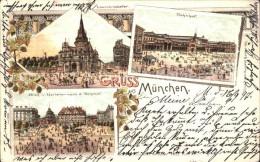 71839672 Muenchen Bahnhof Loewenbraeukeller Litho Muenchen - München