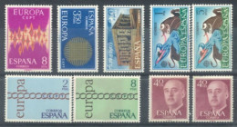 SPAIN -- DIFFERENT STAMPS OF EUROPA & GEN. FRANCO STAMPS SET OF 9, MM (*). - Nuevos
