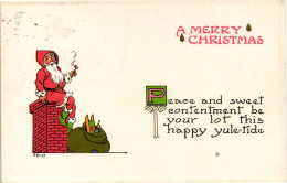 CPA - Babbo Natale, Père Noël, Santa Claus - Rilievo, Relief, Embossed, Gaufré - VG - B039 - Kerstman