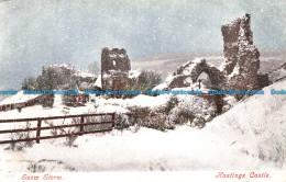 R672903 Hastings Castle. Snow Storm. Postcard - Monde