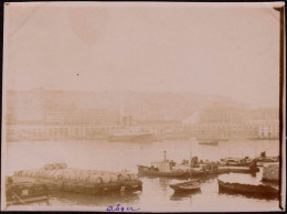Jolie Photographie Ancienne Du Port D'Alger. Circa 1910. 11,6 X 8,6 Cm, Algérie, Bateau Le Charles Roux - Places