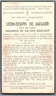 Bidprentje Sijsele - De Jaegher Leon Joseph (1876-1940) - Santini