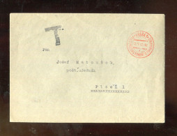"TSCHECHOSLOWAKEI" 1945, Brief Mit Rotem Stempel "PRAHA", Taxstempel "T" (L2154) - Cartas & Documentos