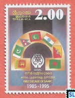 Sri Lanka Stamps 1995, SAARC, Flags, MNH - Sri Lanka (Ceylan) (1948-...)
