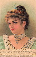 Illustration Illustrateur Portrait D'une Jeune Femme Avec Des Strass Sur La Robe - 1900-1949
