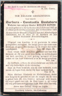 Bidprentje St-Catherine - Destobere Barbara Constantia (1837-1920) Middenplooi - Images Religieuses