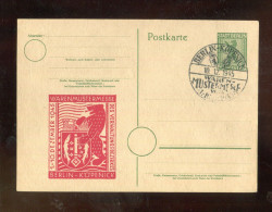 "SBZ" 1945, Postkarte Mi. P 30 Mit Privatem Zudruck "Waren-Mustermesse Berlin-Koepenick", SSt. (L2156) - Interi Postali