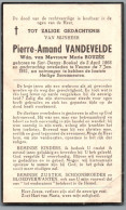 Bidprentje St-Denijs-Boekel - Vandevelde Pierre Amand (1866-1951) - Devotion Images