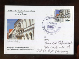 "BUNDESREPUBLIK DEUTSCHLAND-PRIVATPOST" 2008, Sonderkarte "biberpost", SSt. "Haldensleben" (L2157) - Privées & Locales