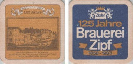 5002007 Bierdeckel Quadratisch - Zipfer - 125 Jahre - 1983 - Beer Mats