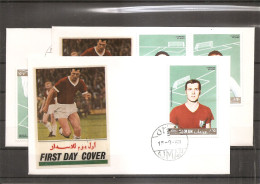 Football ( 3 FDC De Ajman De 1968 à Voir) - Briefe U. Dokumente