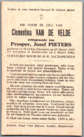 Bidprentje St-Gillis - Van De Velde Clementina (1878-1942) - Images Religieuses